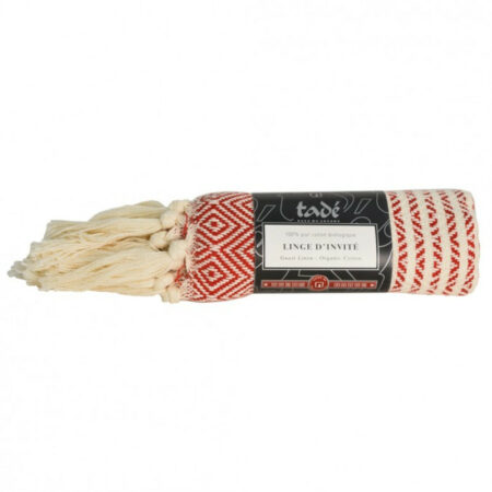 LINGE D'INVITÉ ROUGE - ORGANIC CERTIFIED