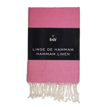 LINGE DE HAMMAM 180X100 EN COTON BIO - ROSE