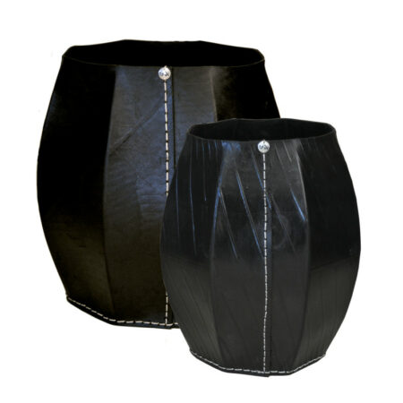 GRANDE JARRE OCTOGONALE TAILLE S - PNEU RECYCLÉ