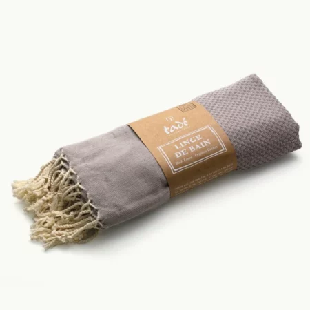 LINGE DE HAMMAM 180x100 EN COTON BIO - GRIS